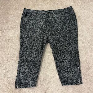 Torrid Floral Denim Jeans with Zipper Detail